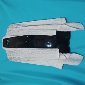 Candie's Women's Beige Open Front Knitted Drape Cardigan Sweater. S